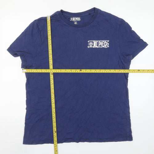 One Piece Anime Men’s Navy Blue L T-Shirt Toei Animation 2021 Short Sleeve