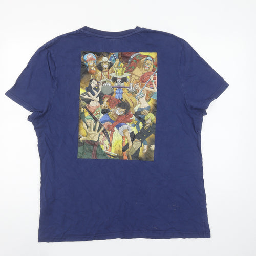 One Piece Anime Men’s Navy Blue L T-Shirt Toei Animation 2021 Short Sleeve