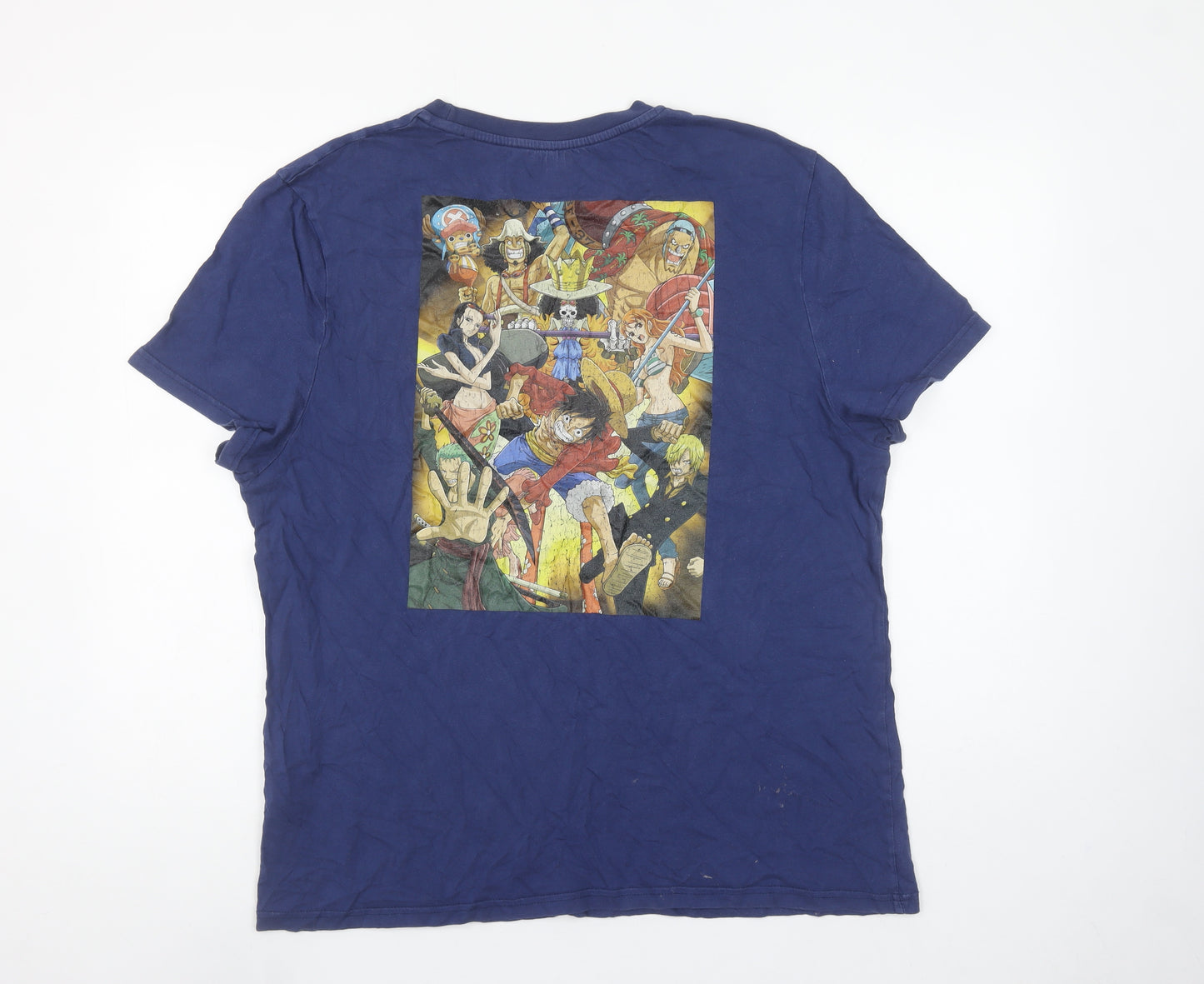 One Piece Anime Men’s Navy Blue L T-Shirt Toei Animation 2021 Short Sleeve