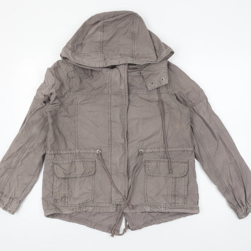 Woolworths Women’s Grey Cotton Hooded Parka Jacket Size 10