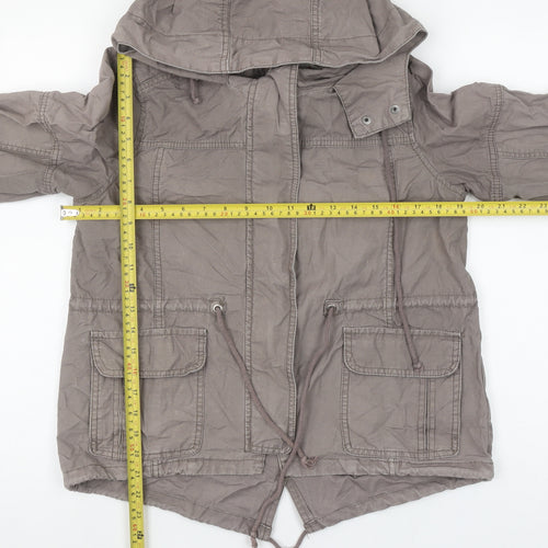 Woolworths Women’s Grey Cotton Hooded Parka Jacket Size 10