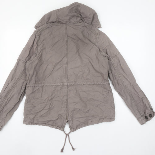 Woolworths Women’s Grey Cotton Hooded Parka Jacket Size 10