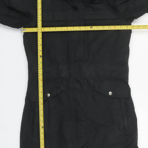 Regatta Women's Black Long Parka Coat UK 8 Hooded Fur Trim Winter Jacket