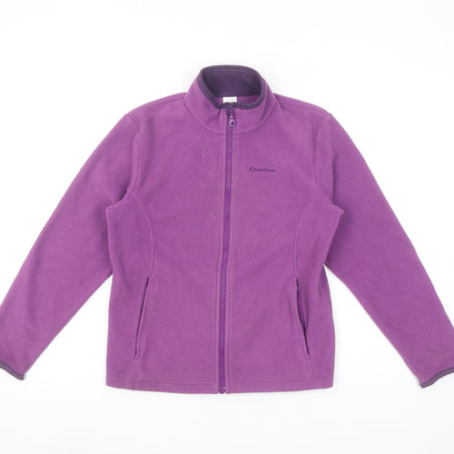 Quechua Girls Purple Fleece Full Zip Outdoor Jacket Size 12 Years
