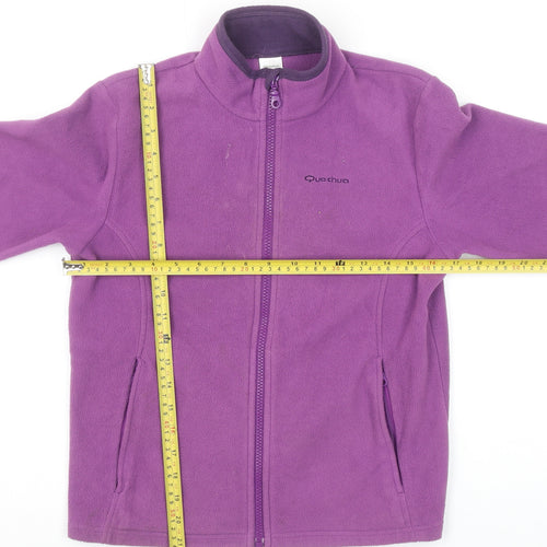 Quechua Girls Purple Fleece Full Zip Outdoor Jacket Size 12 Years