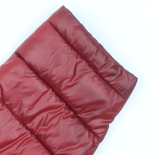 Koton Women Red Hooded Puffer Jacket Size 10 Lightweight Quilted