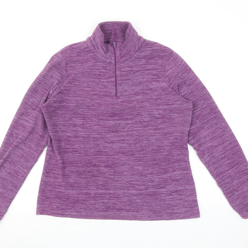 Mountain Warehouse Womens Purple 1/4 Zip Pullover Fleece UK 10
