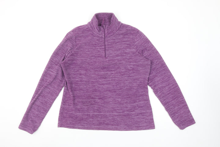 Mountain Warehouse Womens Purple 1/4 Zip Pullover Fleece UK 10