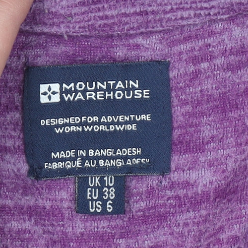 Mountain Warehouse Womens Purple 1/4 Zip Pullover Fleece UK 10