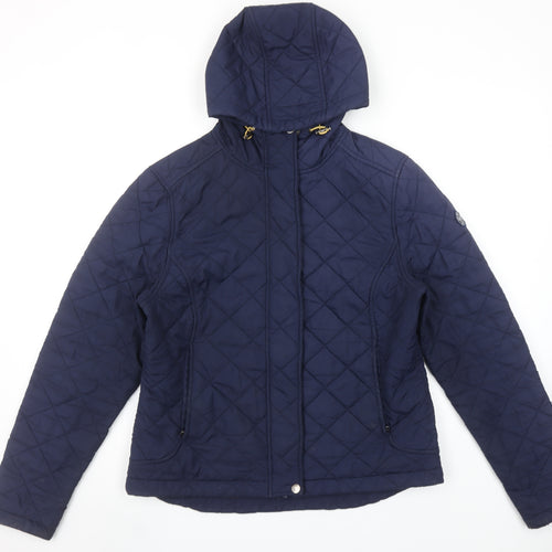 Tog Twenty Four Womens Navy Quilted Hooded Jacket Size 12-14
