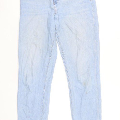ZARA Women Blue Mom Jeans Size 10 High Rise Relaxed Fit Denim