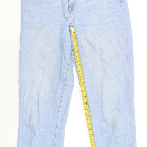 ZARA Women Blue Mom Jeans Size 10 High Rise Relaxed Fit Denim