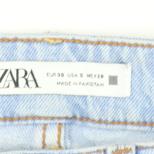 ZARA Women Blue Mom Jeans Size 10 High Rise Relaxed Fit Denim