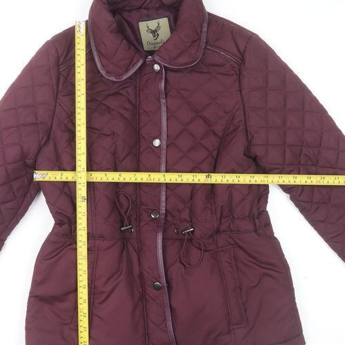 Originals Womens Purple Quilted Jacket Size 10 Lined Winter Coat