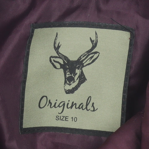 Originals Womens Purple Quilted Jacket Size 10 Lined Winter Coat
