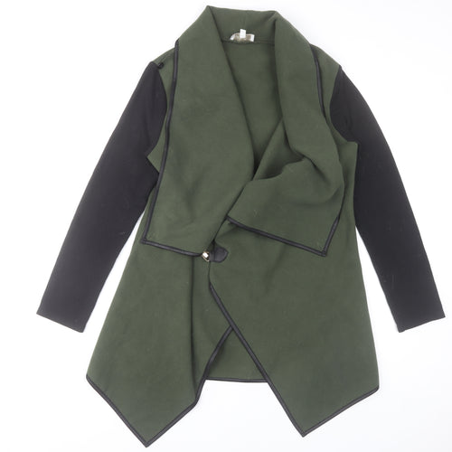 Apricot Women’s Green Coatigan S Basic Open Front Mid Length Jacket