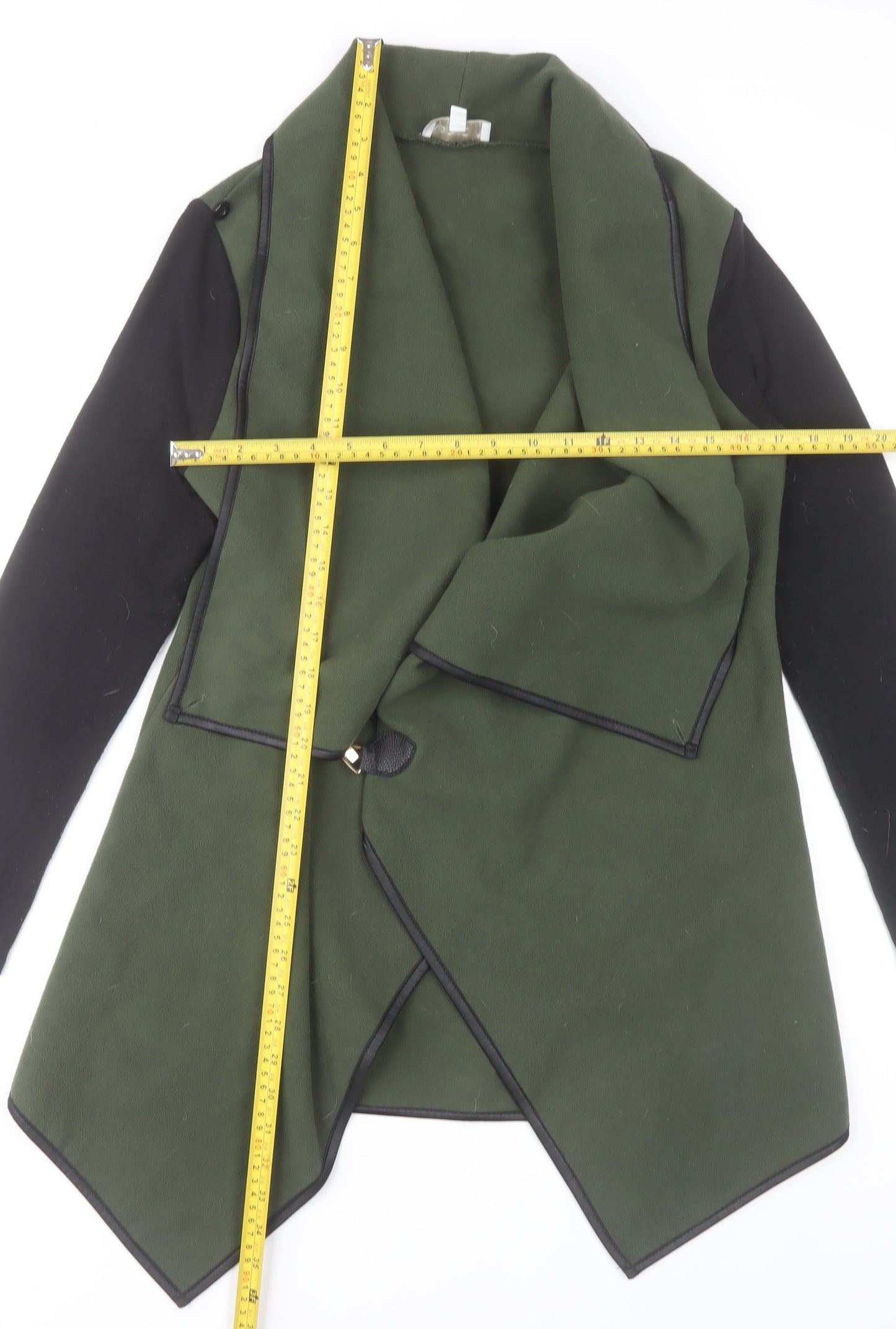 Apricot Women’s Green Coatigan S Basic Open Front Mid Length Jacket