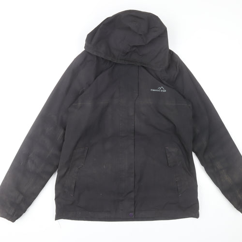 Freedom Trail Women's Black Hooded Waterproof Parka Jacket Size 12