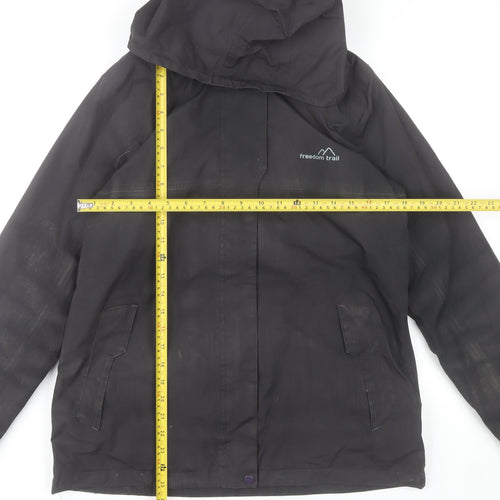 Freedom Trail Women's Black Hooded Waterproof Parka Jacket Size 12