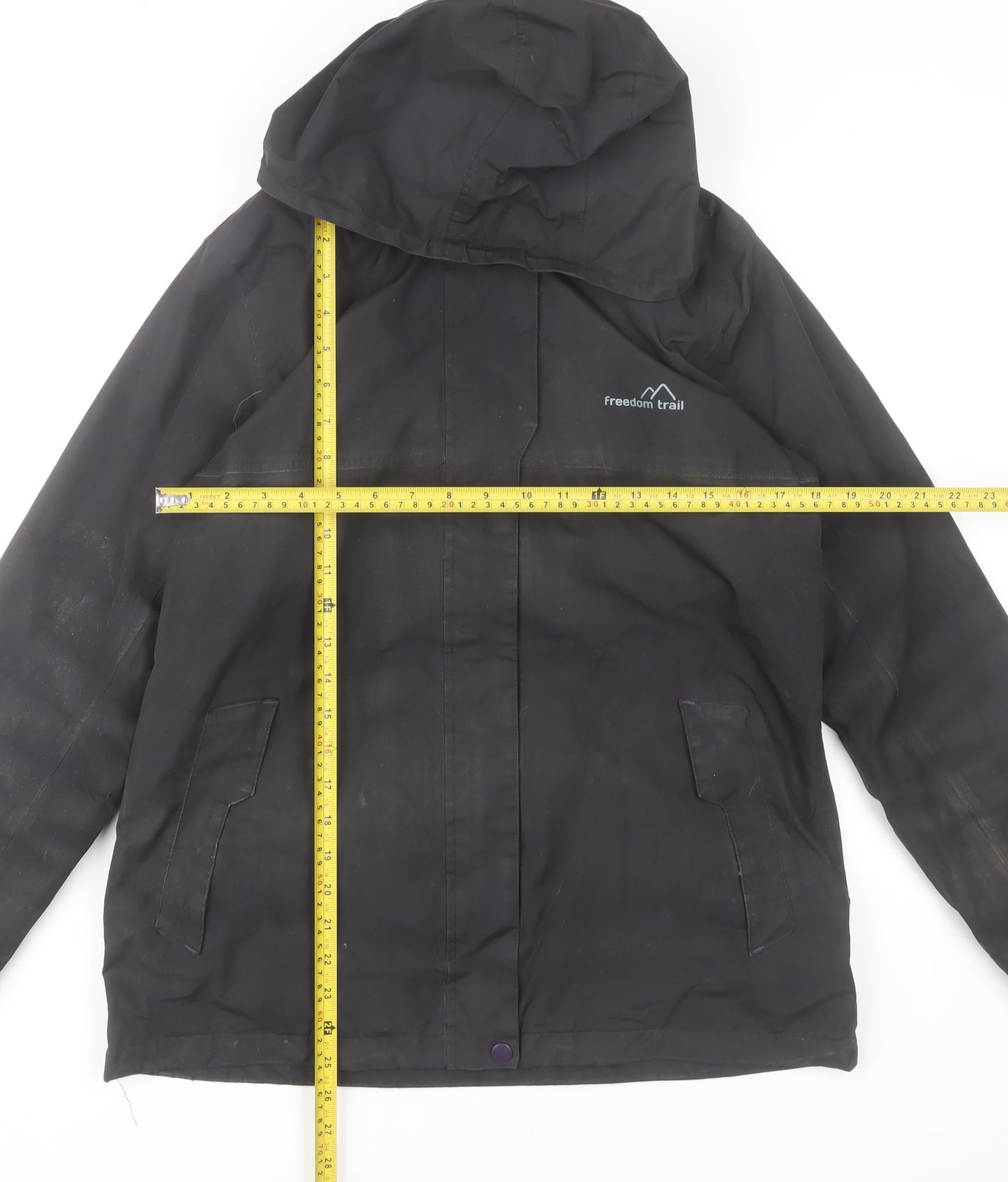 Freedom Trail Women's Black Hooded Waterproof Parka Jacket Size 12