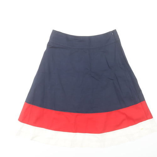 Tommy Hilfiger Women Blue Red White A-Line Cotton Skirt Size 10