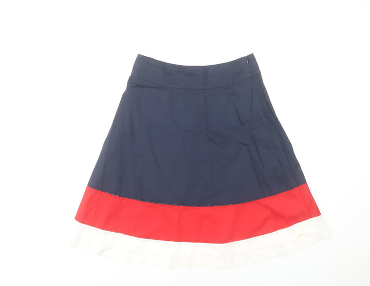 Tommy Hilfiger Women Blue Red White A-Line Cotton Skirt Size 10