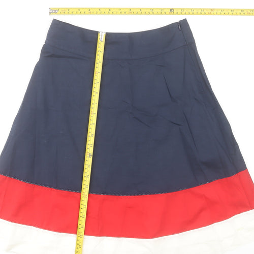 Tommy Hilfiger Women Blue Red White A-Line Cotton Skirt Size 10