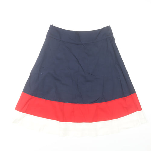 Tommy Hilfiger Women Blue Red White A-Line Cotton Skirt Size 10