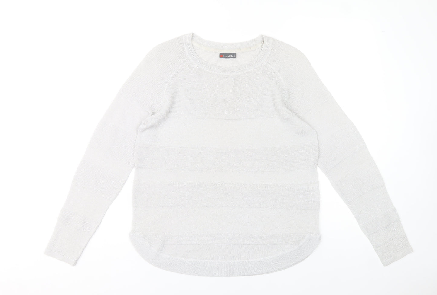 Street One Women’s White Crew Neck Knit Jumper Size 10