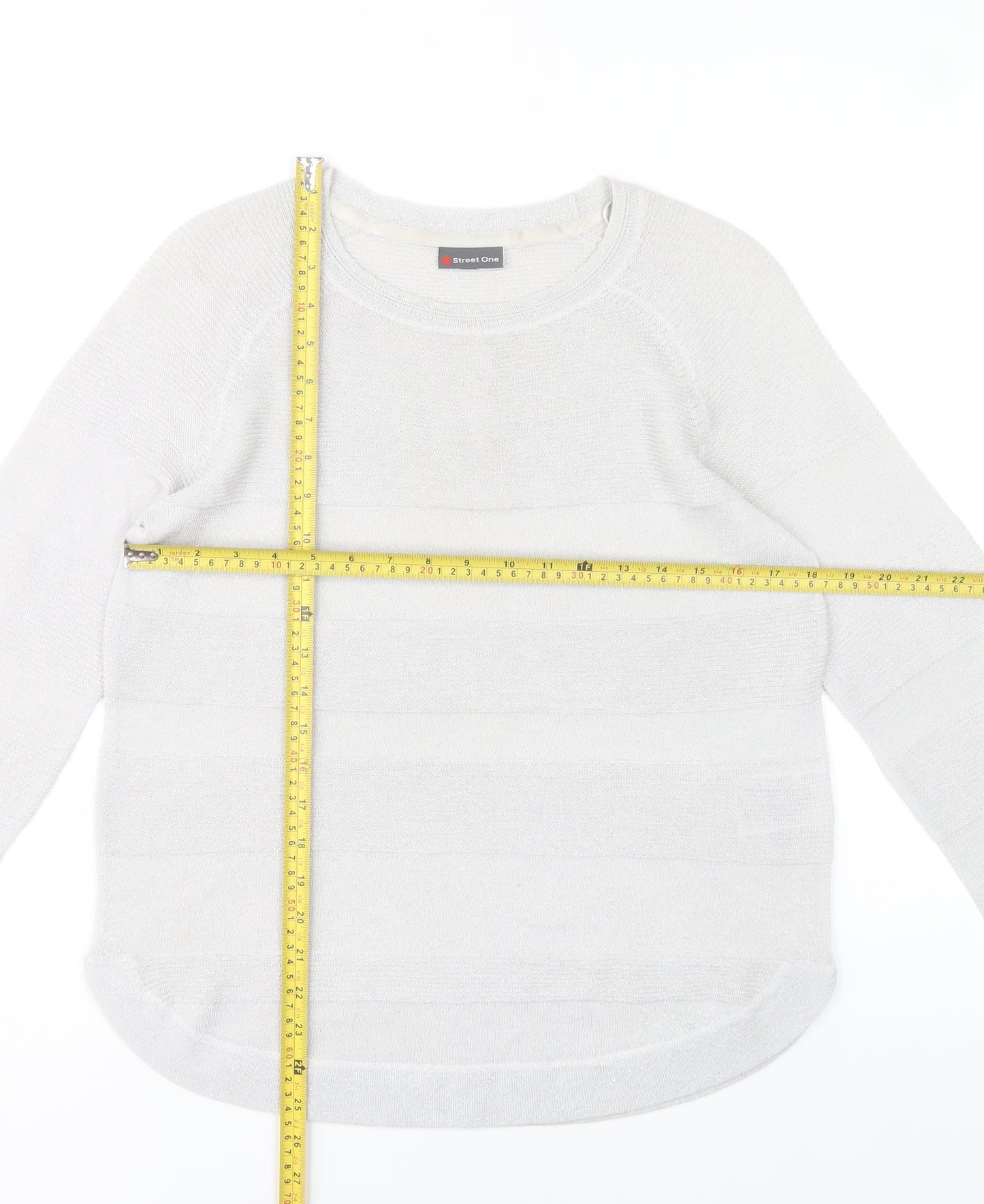Street One Women’s White Crew Neck Knit Jumper Size 10