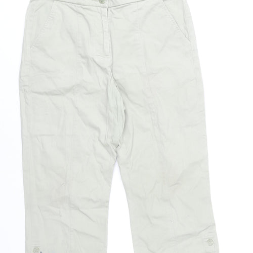 Coldwater Creek Women's Beige Cotton Capri Trousers Size 10 Petites