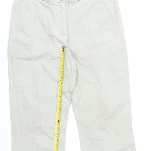 Coldwater Creek Women's Beige Cotton Capri Trousers Size 10 Petites