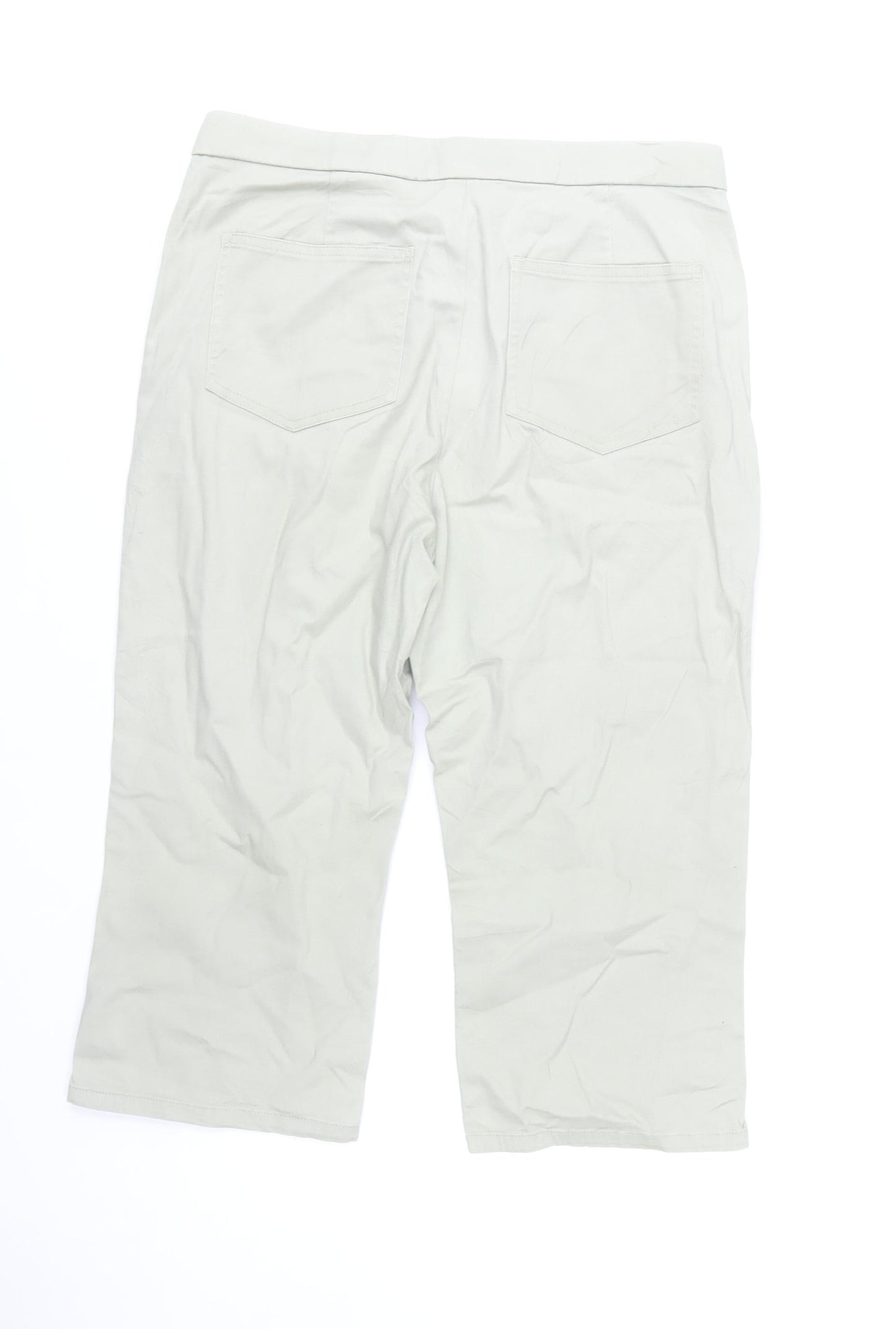 Coldwater Creek Women's Beige Cotton Capri Trousers Size 10 Petites