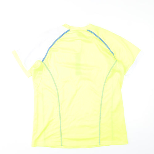 ARSUXEO Men's Yellow XL Short Sleeve Quick Dry 1/4 Zip Running Top