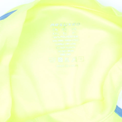 ARSUXEO Men's Yellow XL Short Sleeve Quick Dry 1/4 Zip Running Top