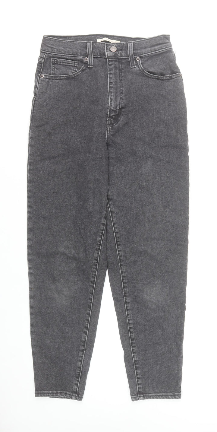 Levi's Women's Grey High Waisted Tapered Slim Jeans Size 28