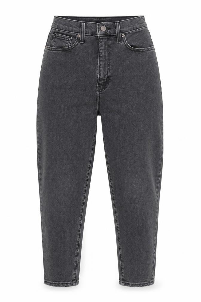 Front view of Levi's Women's Grey High Waisted Tapered Slim Jeans, size 28