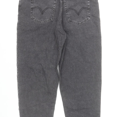 Levi's Women's Grey High Waisted Tapered Slim Jeans Size 28