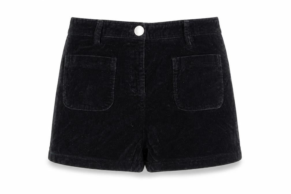 Dior Women's Black XS High Waist Corduroy Shorts 100% Cotton