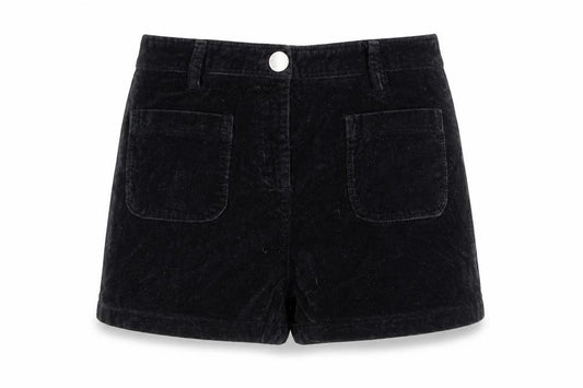 Dior Women's Black XS High Waist Corduroy Shorts 100% Cotton