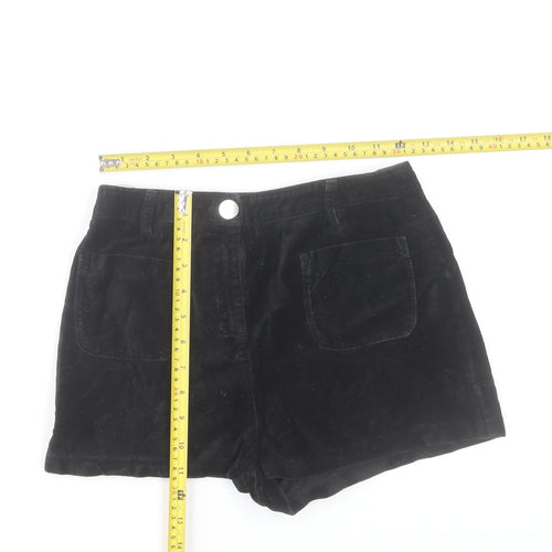 Dior Women's Black XS High Waist Corduroy Shorts 100% Cotton