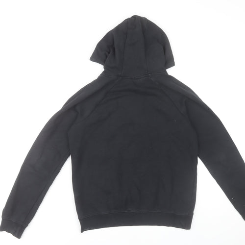 Nike Boys Black Pullover Hoodie XS Graphic Logo Cotton Blend