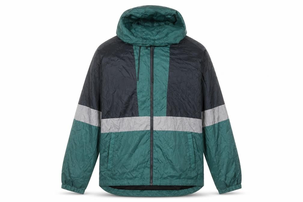 Dunnes Stores Men's Green XL Windbreaker Jacket Hooded Lightweight