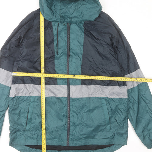 Dunnes Stores Men's Green XL Windbreaker Jacket Hooded Lightweight