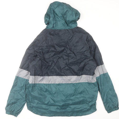 Dunnes Stores Men's Green XL Windbreaker Jacket Hooded Lightweight