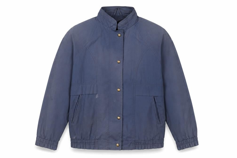 Front view of C&A men’s blue 40 regular basic jacket polyester cotton casual
