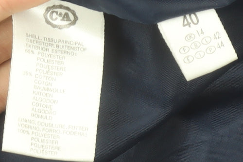 C&A Mens Blue 40 Regular Basic Jacket Polyester Cotton Casual