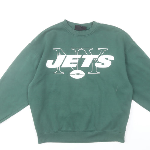 Primark NFL NY Jets Green Sweatshirt 2XS Women Cotton Blend Pullover