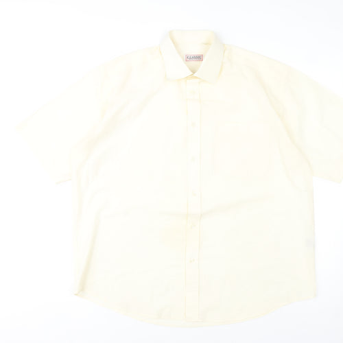 Classic Shirtings Men's Ivory Short Sleeve Dress Shirt Size L 42 Regular Fit