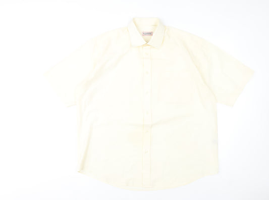 Classic Shirtings Men's Ivory Short Sleeve Dress Shirt Size L 42 Regular Fit